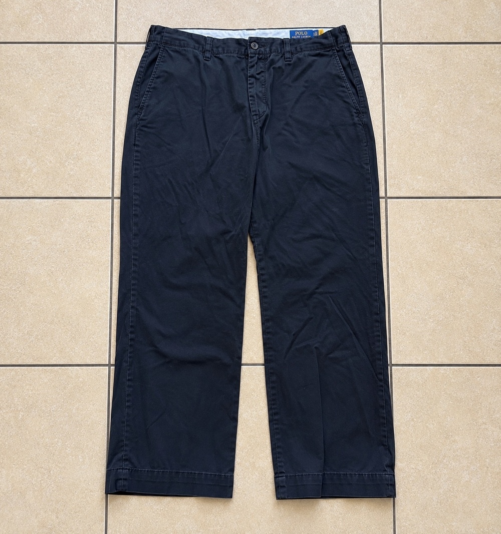 Polo Ralph Lauren Pants Mens 42x30 Black Chino Classic Fit Straight Leg Casual